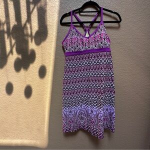 Athleta Strappy Dress | Built-In Bra Activewear Size L | Bold Boho Vibes